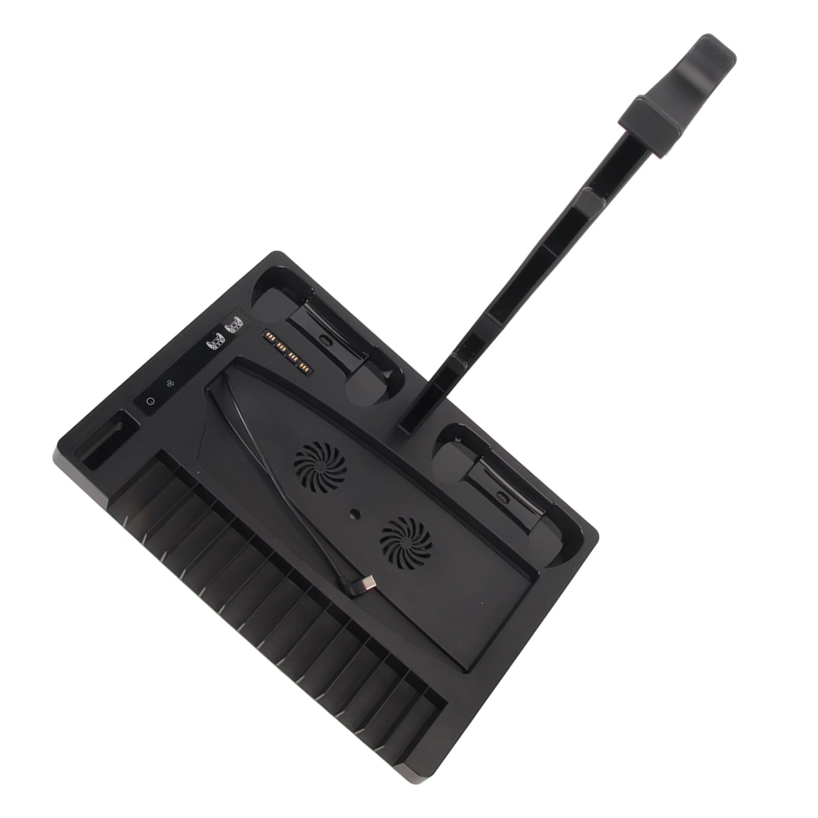 Soporte de Enfriamiento Multifuncional para con 2 Cargadores de Controlador y 15 Ranuras para Discos de Juego para Entusiastas de los Juegos Negro 1 Unidad