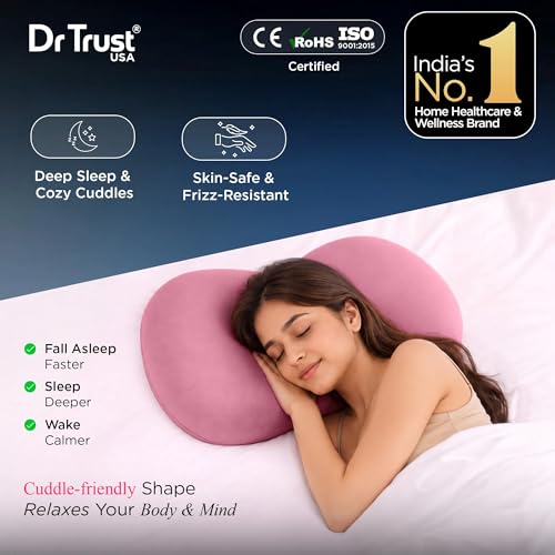 Image of Dr Trust USA 3210 Cuddlee Cuddle Pillow for Cozy Comfort, Deep Sleep, Lounging & Curved Memory Foam Hugging for Side Sleepers, Neck & Shoulder Support, Breathable Soft Fabric Snuggles Pillow