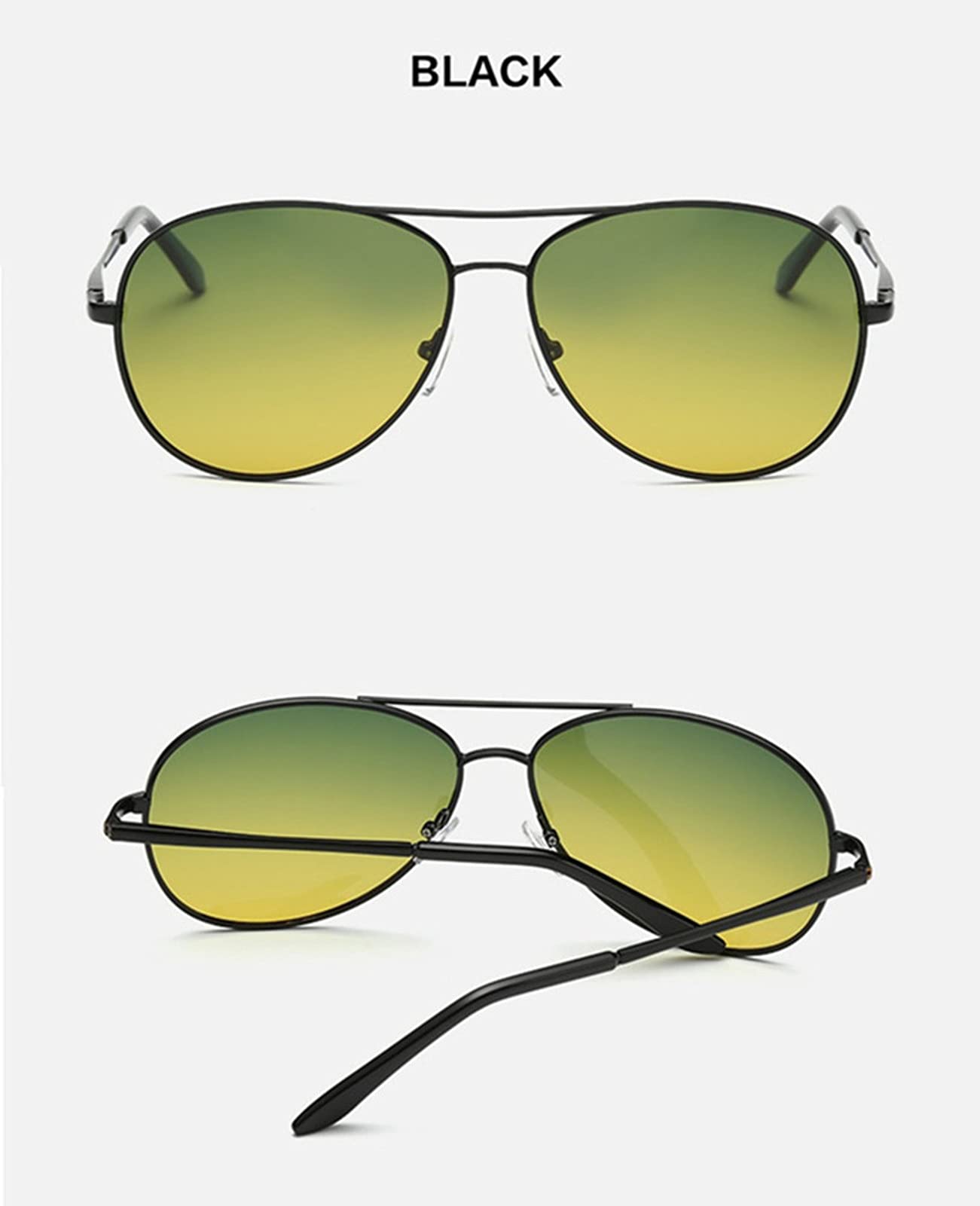 WIRUN Night Vision Glasses for Men Women Polarized UV400 Aviator Anti Glare Yellow Safety Night View Driving Eyewear