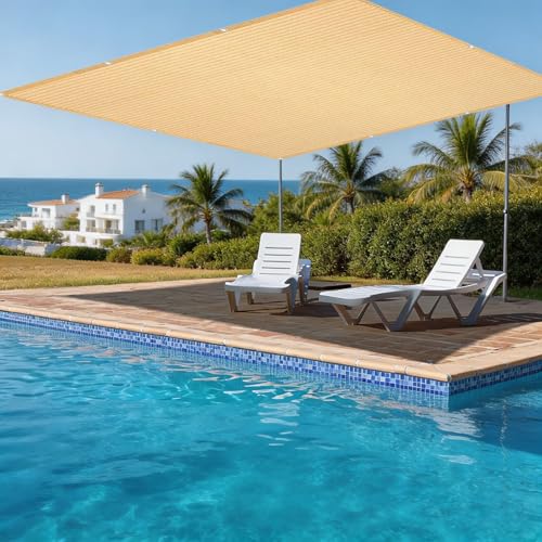 Toile ombrage extérieur perméable à l'eau bloquant 95% des UV