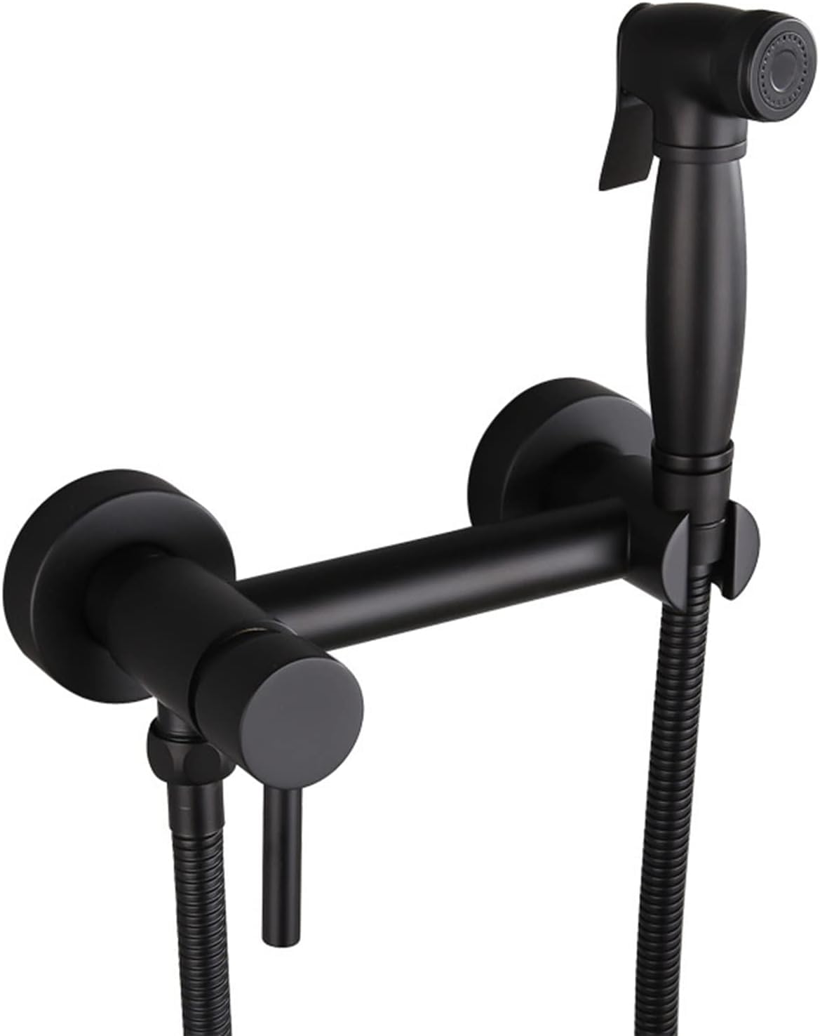 Toilet Black Handheld Bidet Sprayer with 1 5m Stainless Steel Hose Wall Mount Brass Hot and Cold Toilet