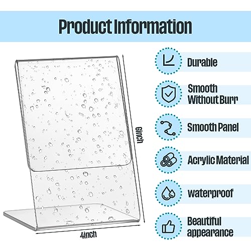 Image of Geetery 100 Pack 4 x 6 Inch 100 Pack Acrylic Clear Sign Holder Bulk