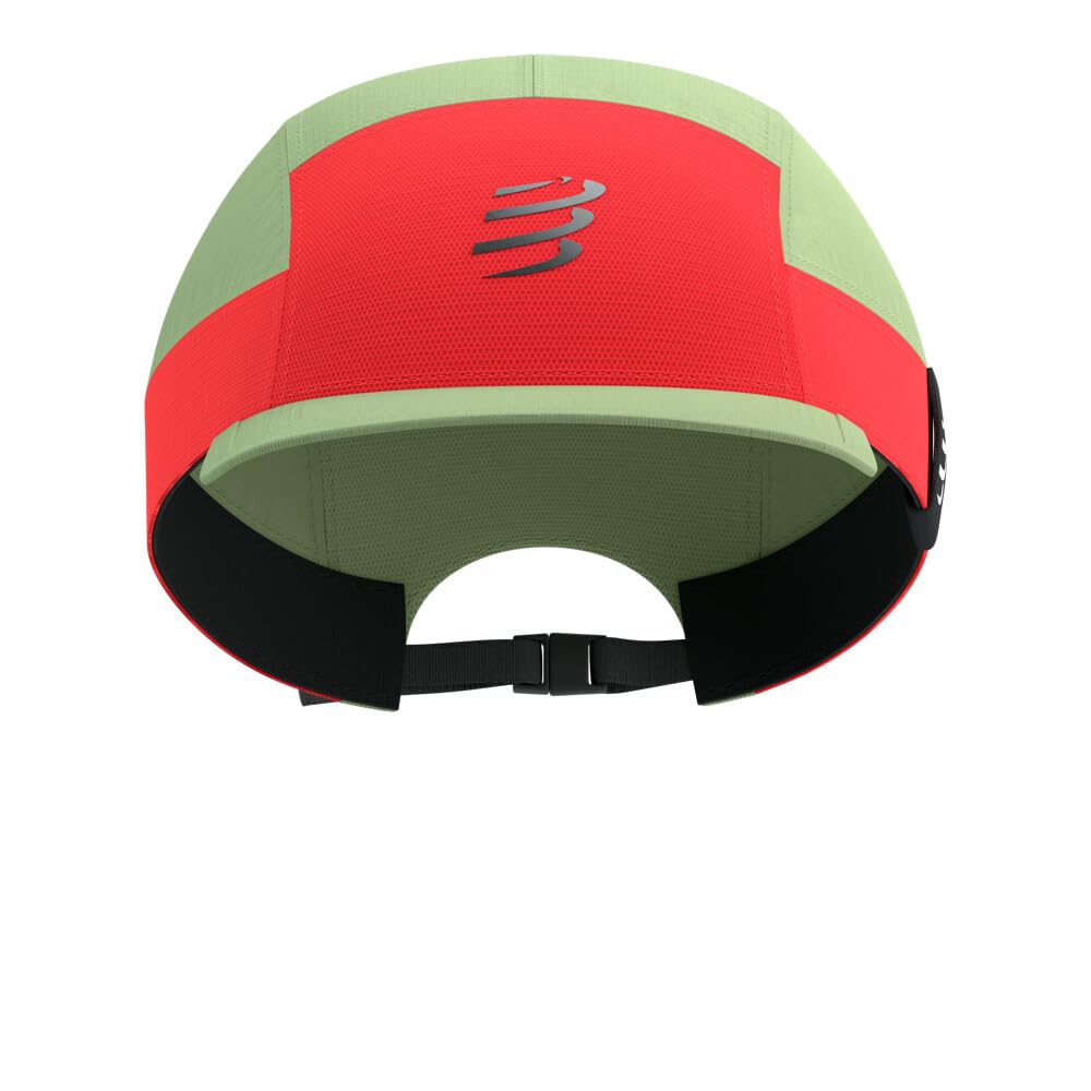 COMPRESSPORT Gorra de luz de 5 paneles - SS25, Nilo/Rojo Fluo, Taille unique