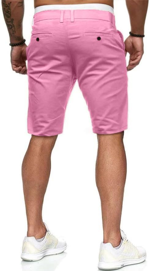 HUNGSON Men's Casual Shorts Lightweight Golf Shorts with 4 Pockets Stretch Quick Dry Comfy Work Shorts - Image 4