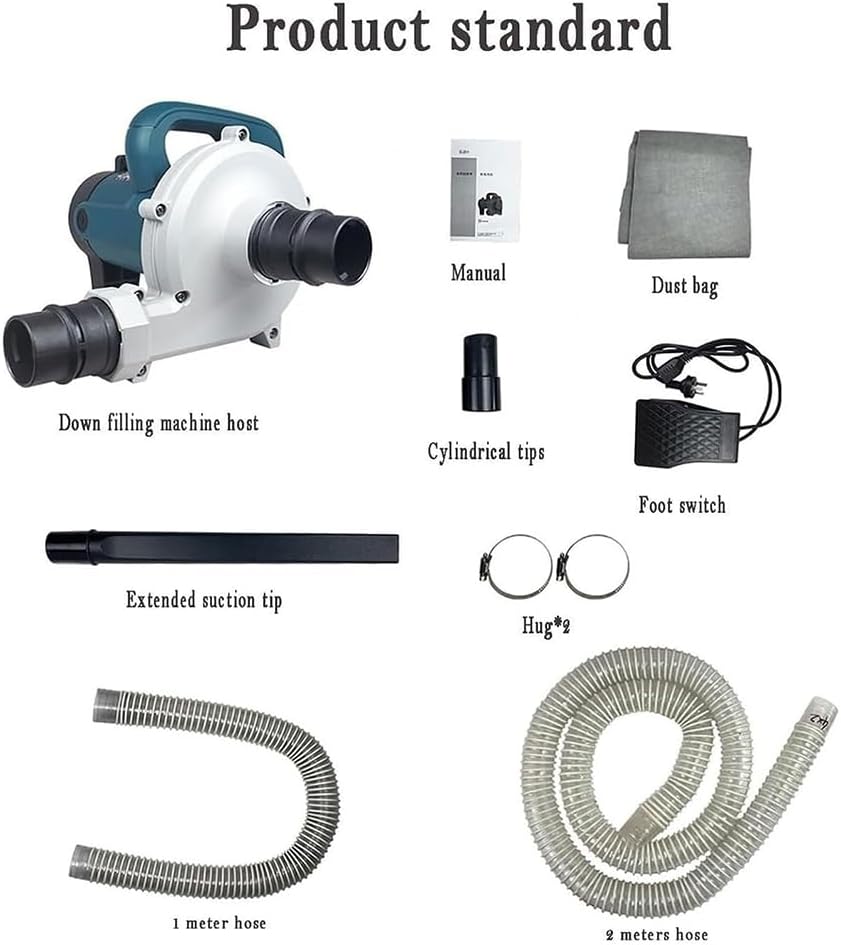 Electric Down Filling Machine, Feather Down Stuffing Machine Dust Sucking Machine, with Foot Control Switch, 6 Speed Adjustment, for Shopping Mall