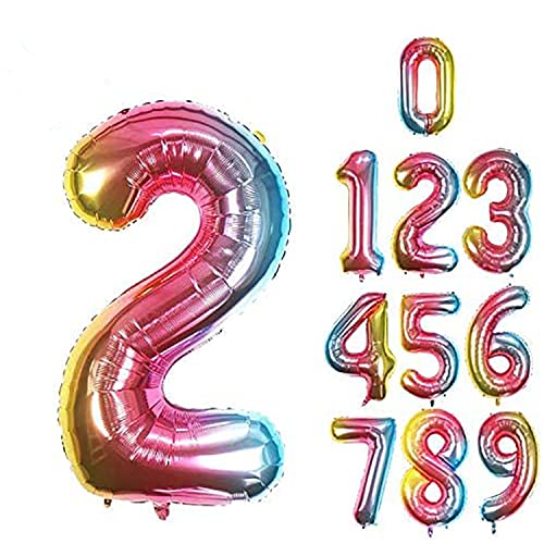 Globos de Cumpleaños Numeros De 100Cm Para Cumpleaños,Arcoíris,Tamaño Grande,Lámina De Helio,Globos Para Decoración De Fiestas Cover