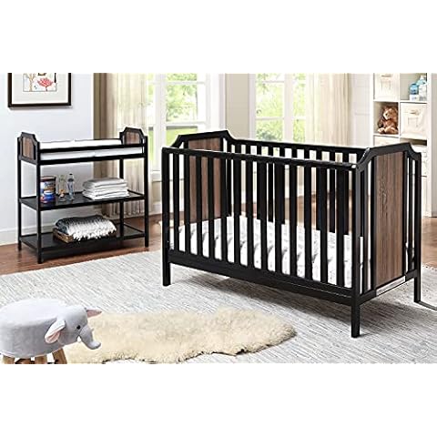 Suite Bebe Brees Convertible Island Crib in Black & Vintage Walnut Cover