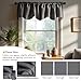 Deconovo Valances for Windows, Kitchen Valance for Window Topper, Scalloped Room Darkeing Small Curtain for Living Room Bedroom, Rod Pocket, Machine Washable, 42x18 Inch, 1 Panel, Light Grey