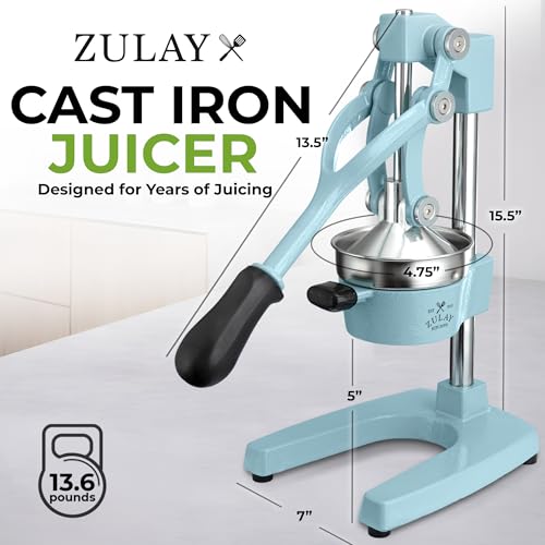 Image of Zulay Kitchen Cast Iron Juicer - Heavy Duty Manual Juicer with Detachable Strainers for Easy Cleaning, Orange Juice Press for Citrus Fruits, Perfect for Bartenders, Juice Lovers & Health Enthusiasts
