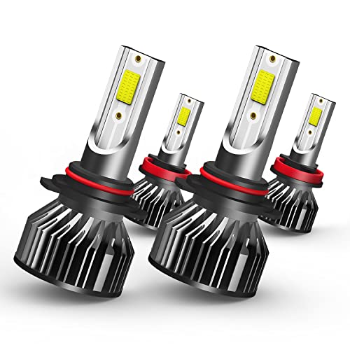 Image of led headlight bulbs, compatible with Ford EXPEDITION (2015-2020) 9005 & H11 High /Low Beam LED Headlight Bulbs, Pack of 4