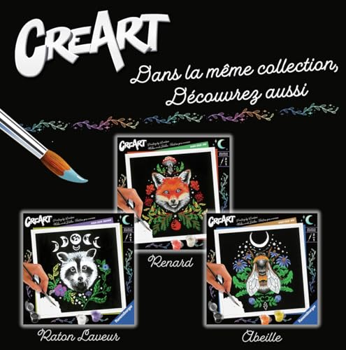 Ravensburger – CreArt carré 20x20cm – Raton Laveur – Artiste Pixie Cold – Loisir créatif – Peinture par numéros – Adulte Activité détente – Dès – 23509 – Version française - vue 9