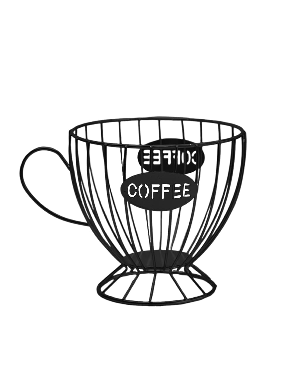 Coffee Pod Holder Large Capacity Coffee Pod Storage Metal Kitchen Countertop Organizer for Home Office Black