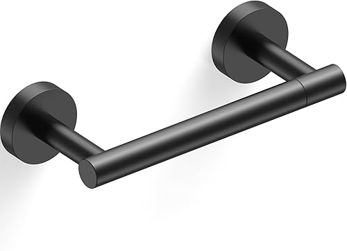 RARXTR Soporte de papel higiénico negro mate SUS304 de acero inoxidable con doble poste pivotante, soporte de papel higiénico montado en la pared