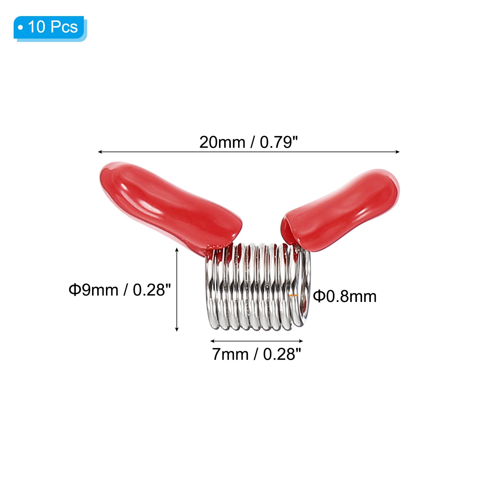 PATIKIL Bead Stopper for Jewelry Making 10 Pcs 22mm Spring Bead Clamps Plated with Handle for Jewelry Bracelet Making Red - Image 2