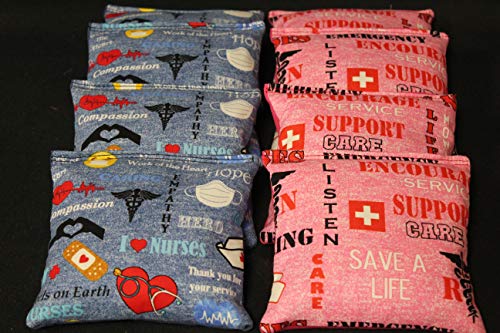 BackYardGamesUSA Nurses Heroes First Responders Cornhole BEANBAGS Set of 8 Regulation Cornhole Game Toss Bags