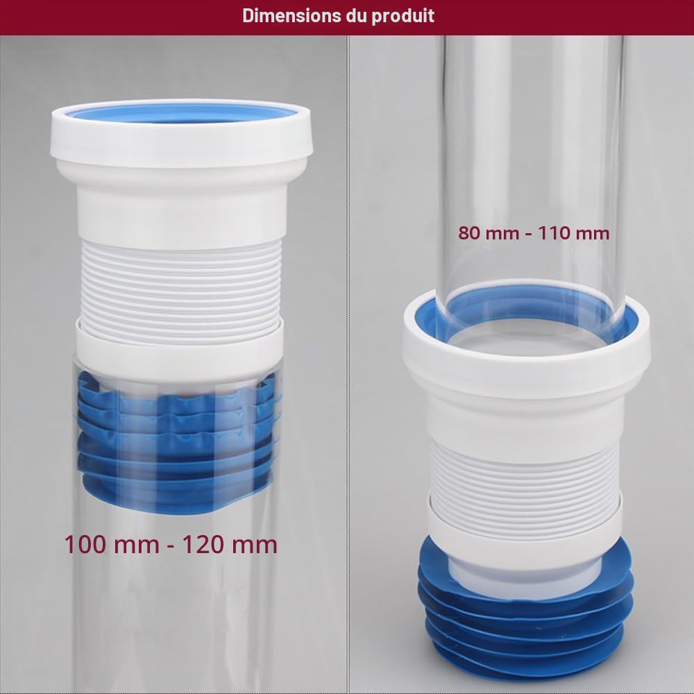 Connecteur Universel De Tuyau D'Évacuation Des Toilettes, Longue Durée, Joint Fiable, Connecteur Flexible De Cuvette De Toilette Pour De Nombreux Modèles De Toilettes Ou Des Conduites Complexes, Etc