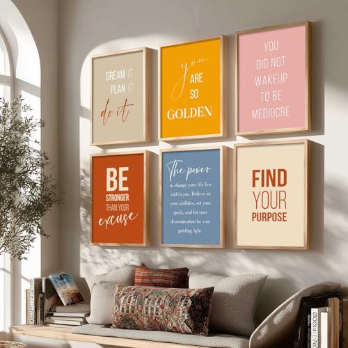 Image of kotart - Quotes Frames for Wall Decor - Motivational Photo Frame for Wall Decoration - Quotes Wall Poster with Frame for Room and Office - Set of 6 (13x17, K)