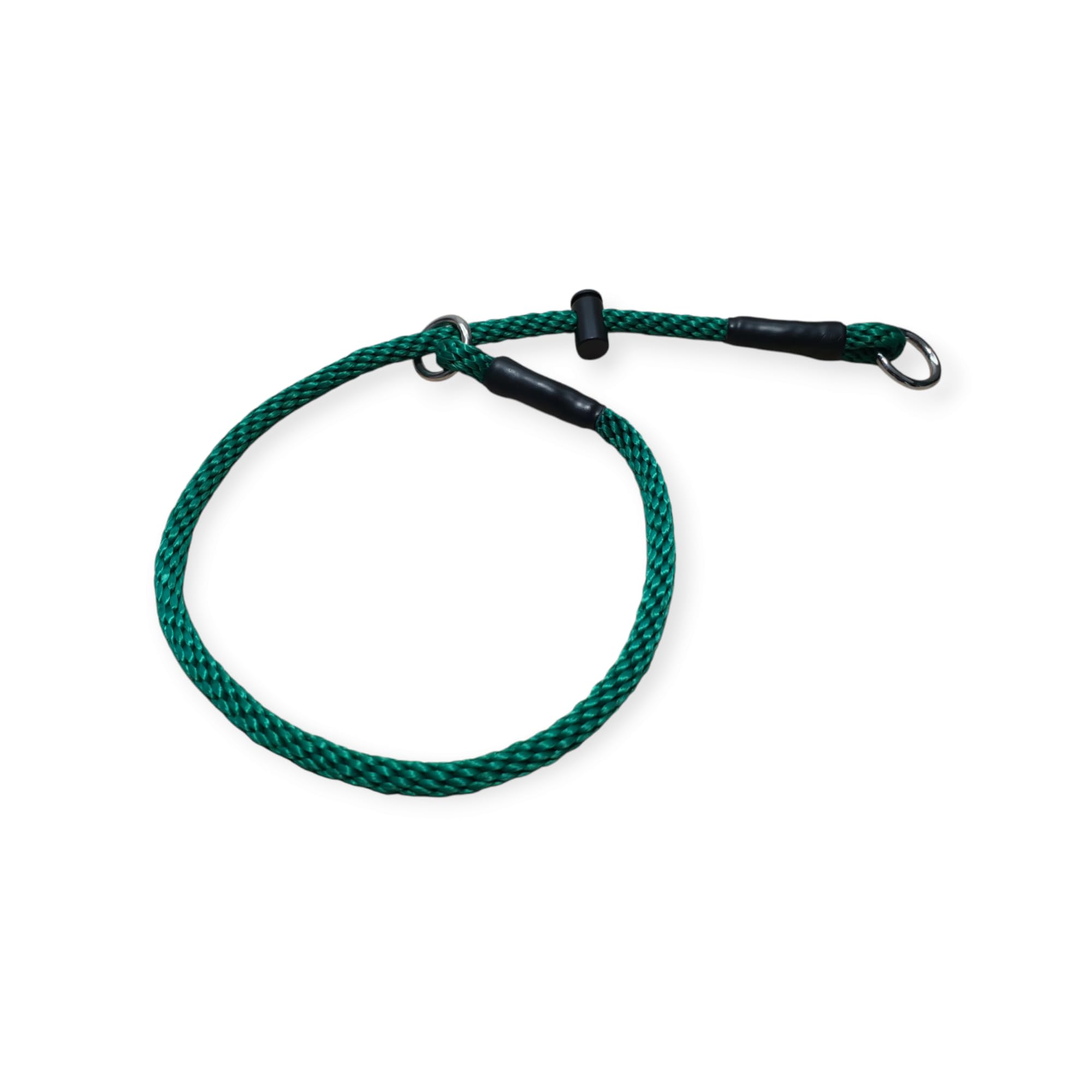 Slip dog collar/PRO Training collar/Choke collar/Dominant dog collar/8mm Polypropylene rope with a snug adjustable stopper/limiter (Hunter Green, Small) โ image 1