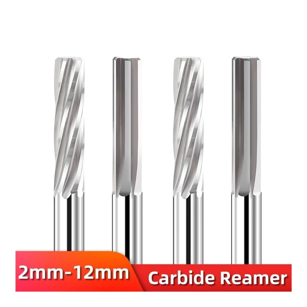 Hartmetall-Maschinenreibahle, Wolframstahl-Reibahle, gerade Nut-Reibahle, 3,6–6,9 mm, H7 gehärteter Stahl, CNC-Werkzeug, Metallschneider(Spiral Uncoated,3.6x50)