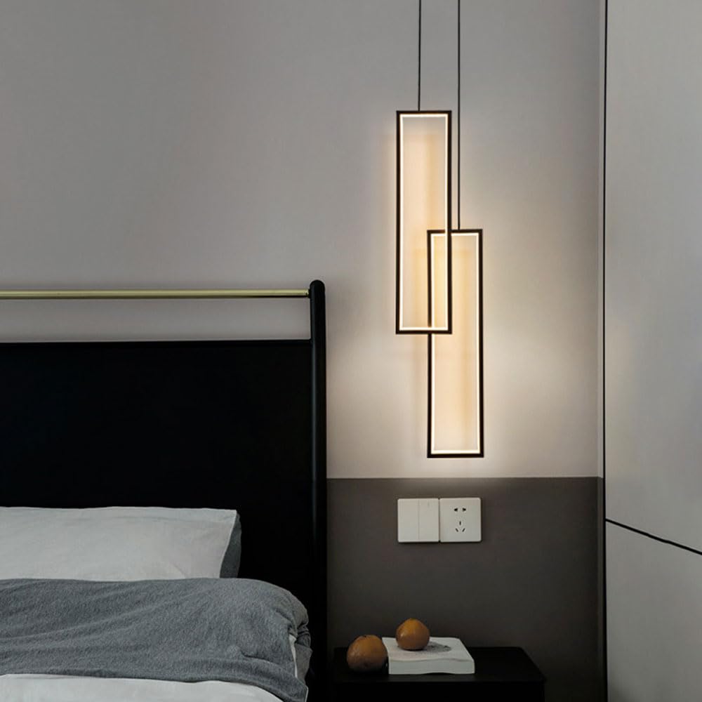 Nowoczesne krótkie lampy wiszące, czarne lampy wiszące, aluminiowe matowe lampy sufitowe, żyrandol LED 35 W, regulowane lampy wiszące na sznurku, salon, sypialnia