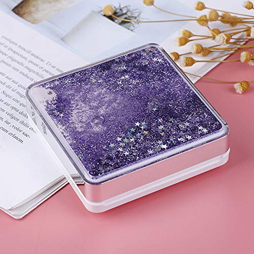 LINHU Pink Purple Green Empty Travel Kit DIY Foundation Box Cosmetic Container Air Cushion Puff Box BB Cream Container Makeup Case With Mirror(03)