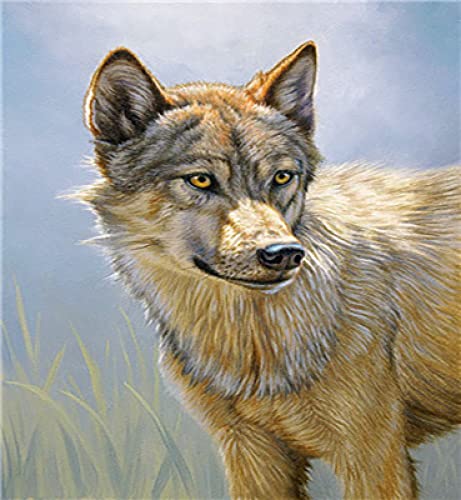 Loup peinture au diamant cadeau d'anniversaire personnalisable