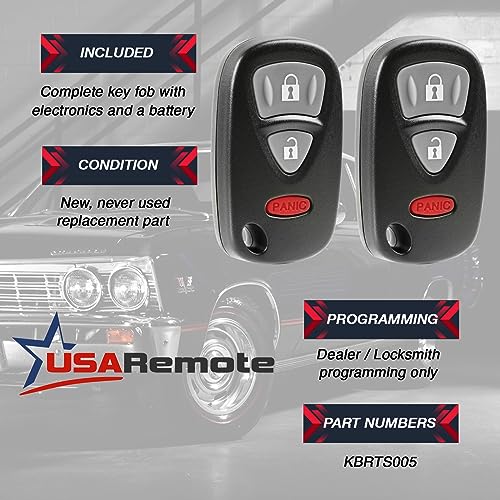 Mando de coche KBRTS005 de repuesto con mando a distancia de 3 botones 3