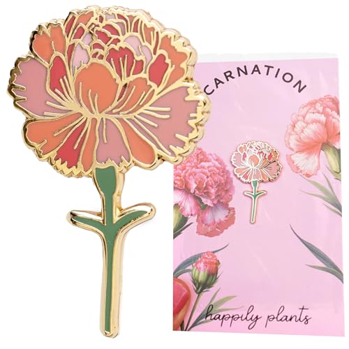 Image of Pink Carnation Flower Lapel Pin, Small