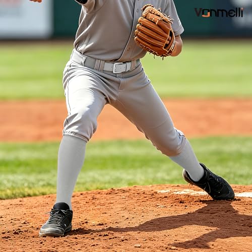 Image of VONMELLI Youth Baseball Belt and Socks Combo, Elastic Softball Belts and Socks for Boys and Adult (2 Pairs of Socks & 1 Belt)