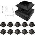 Stair Iron Baluster Flat Shoe (10-Pack) with Set Screw Stair Parts for 1/2" Square Stair Railing Metal Scroll Basket Twist Knuckle Spindle Shoes (Satin Black)