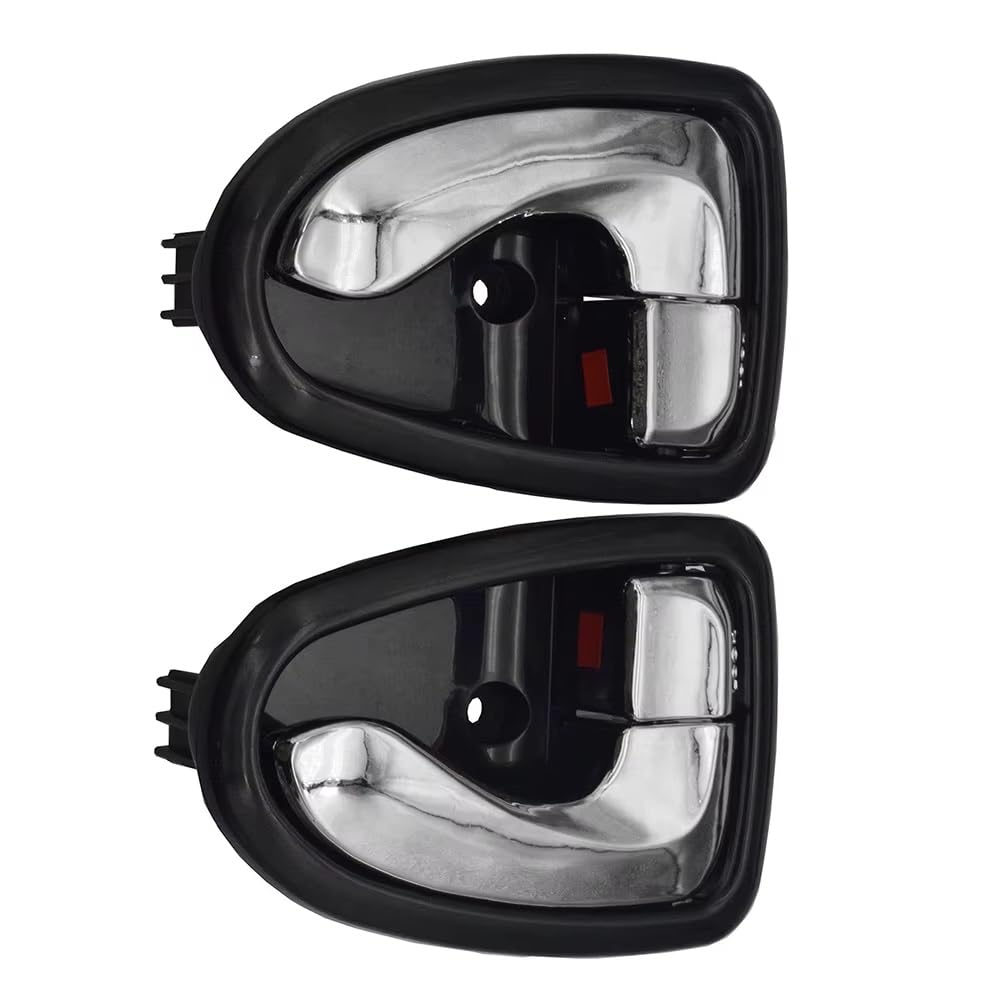 Hrtlss Black Silvery Door Pull Handle Inner Trim For Accent 2000-2006 82610-25000 82620-25000 1Pair Car Interior Door Handles Front Rear Left Right Side Black(Black Silvery)