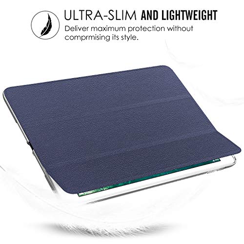 Image of DuraSafe Cases for iPad PRO 11 Inch 1st [ PRO 11 1 Gen 2018 ] A1980 A1934 A2013 MTXN2HN /A MTXP2HN /A MTXR2HN /A MTXQ2HN /A Lightweight Smart Adjustable Stand Feature Sleek Design Flip Case - Navy Blue