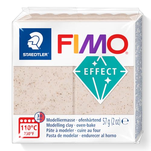 STAEDTLER FIMO Effect- Pain pâte à modeler 57 Grammes - Effet granit beige - 8010-770