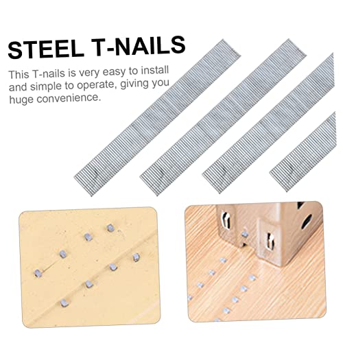 Gatuida 5000 piezas Clavos rectos para carpintería T50 de hierro, medianos, plateados miniatura 2