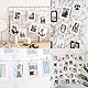 G2PLUS Papier Fotogirlande mit 20 Stück Rahmen, 11.5x15.5cm Weiß Papier Fotorahmen, DIY Karton Bilderrahmen mit olzklammern & Hanfseil, Hängende Karton Albumrahmen für Dekoration