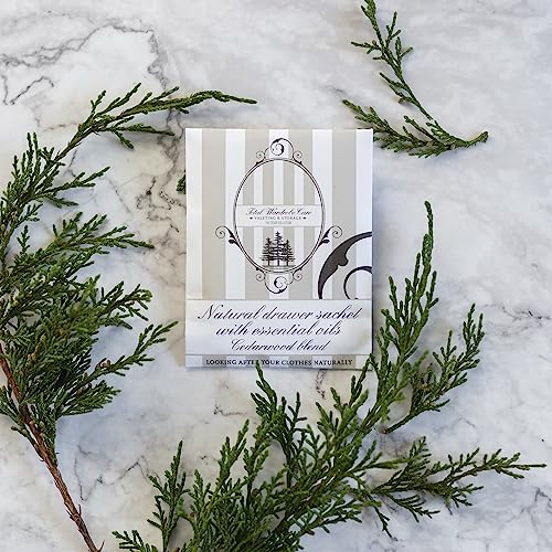 Total Wardrobe Care Natural Freshener Sachets With Essential Oil Blend Moth Repellent And Freshener For Wardrobe Storage (Cedarwood Blend - Image 2