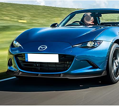 3PCS Front Bumper Lip Kit fit for compatible with 2016-2021 Mazda Miata MX-5, Splitter Trim Protection Spoiler, Air-Dam-Chin-Diffuser (Unpainted Matt Black)