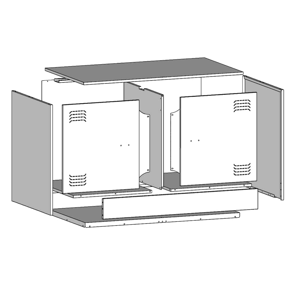 TV-Schränke 2 STK. Anthrazit aus kaltgewalztem Stahl 67x39x44 cm, 2 Fächer, 2 Metallgriffe, 70 kg Tragkraft je Stück, platzsparend für Wohnzimmer, Gaming und Heimkino