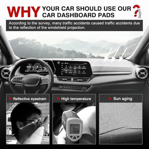 Image of Autorder Dashboard Cover Mat for 2025 2026 Chevy Chevrolet Equinox Accessories Dash Cover Upgrade Velvet Dash Mat UV Rays Protector(Not for Chevrolet Equinox EV)