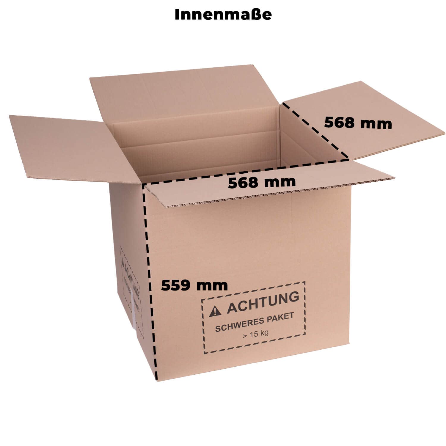 smiley pack 10 Stück Faltkartons 580 x 580 x 580 mm zweiwellig braun Versandkarton Verpackungskartons 58 x 58 x 58 cm aus Wellpappe 2 wellig Karton Pappkarton Versandbox Paket Päckchen
