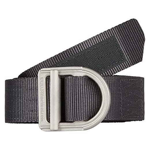 5.11 Tactical Men's Military Trainer Belt, Fade and Rip Resistant, Nylon Mesh, Charcoal, Medium, Style 59409