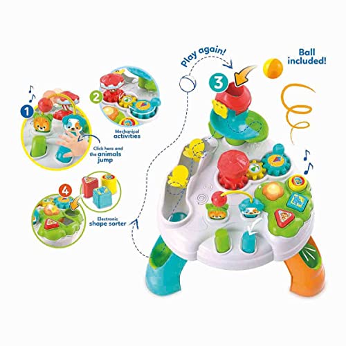 Clementoni Baby Park Activity Table Interactive Fun Learning for Toddlers Lights Sounds Moving Parts More 12 Months