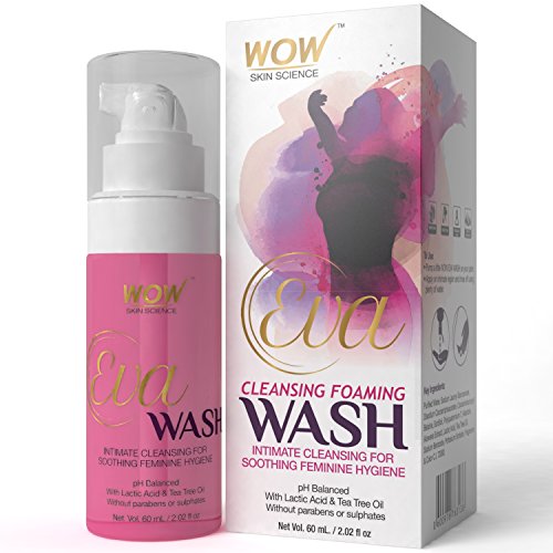 WOW FEMININE CLEANSING FOAM WASH - 60 mL - Infused with Lactic Acid & Tea Tree Oil - No Parabens - No Sulphate