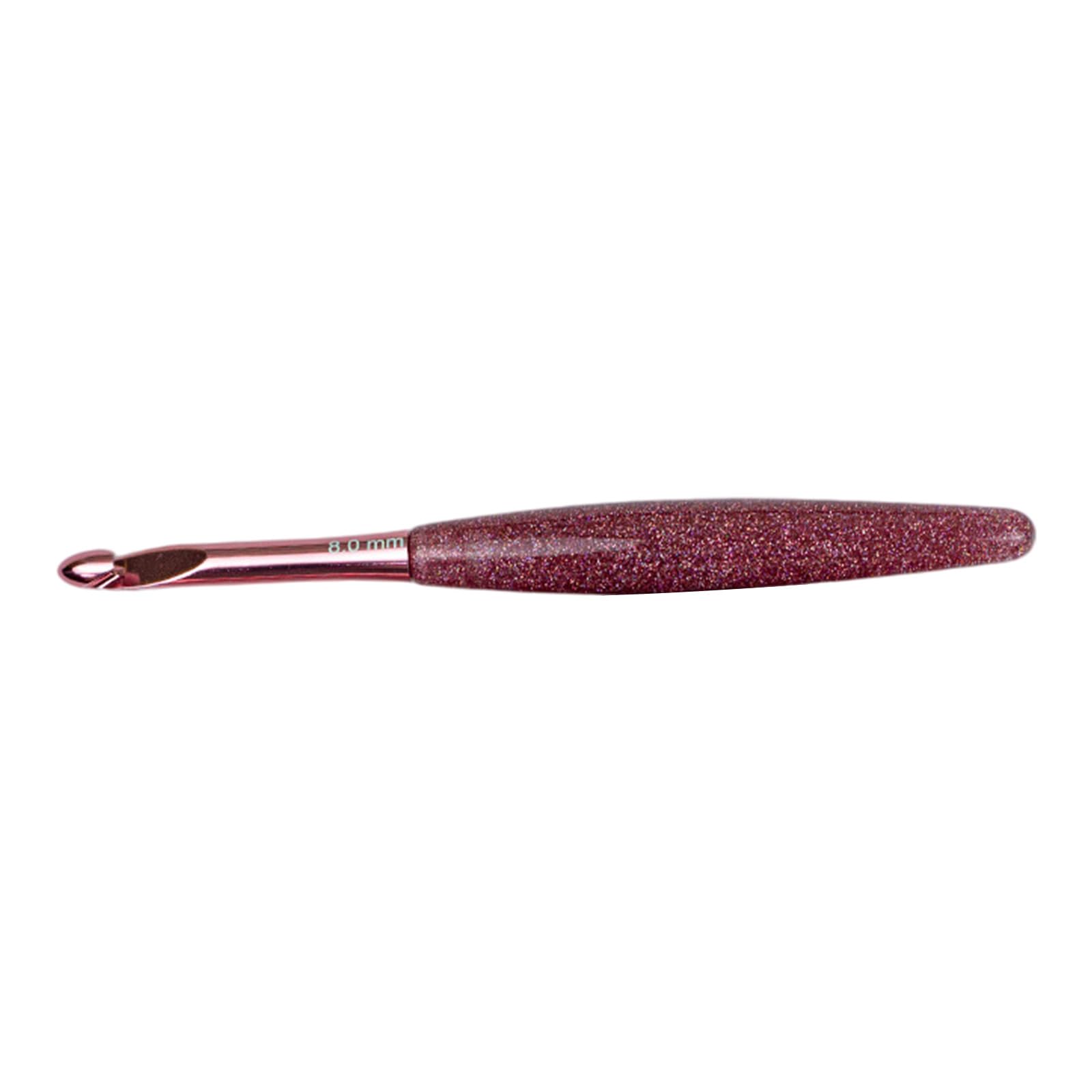 Ergonomic Resin Handle Crochet Hook Comfortable Grip Aluminium Crochet Needle for Knitting Crocheting Yarn Craft Aluminum Needle