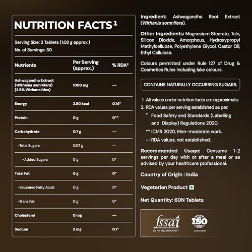 Nutrabay Ashwagandha Extract 1000mg 60 Tablets 1 g - Image 7