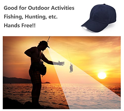 Image of Hands Free Rechargeable LED Baseball Cap Hat for Outdoor Hip Hop Party Holiday