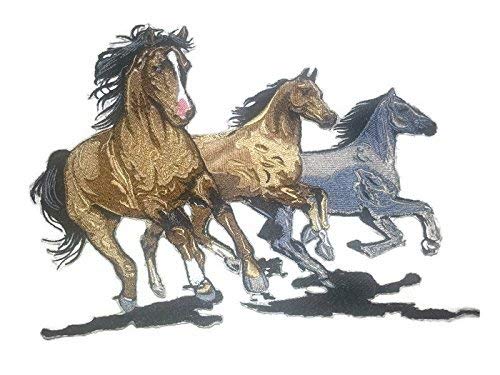 Custom and Unique Spirit of Running Stallions [Running Horses] Embroidered Iron On/Sew Patch [9" x7"]Made in USA]