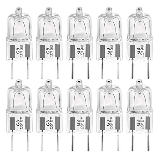 G8 Halogen Light Bulbs 20W 120V G8 Base 2Pin Xenon Light Bulb T4 Type Shorter 35mm (1.38