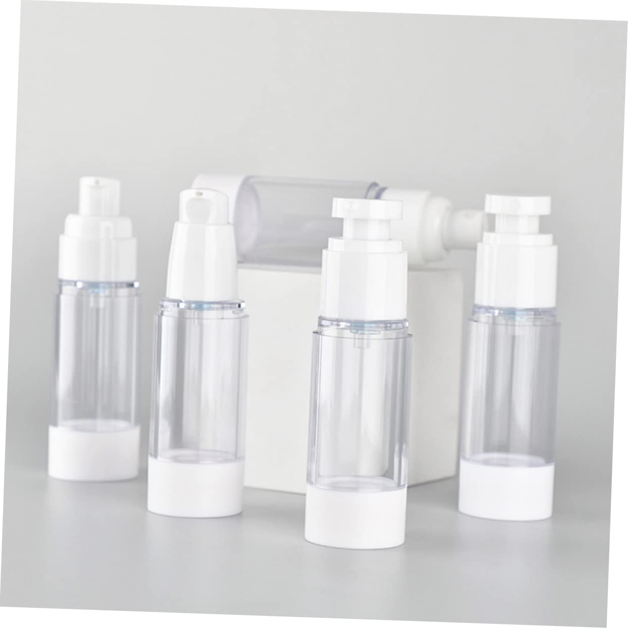 Veemoon 12 pezzi Contenitori Pompa Airless Vuoti Pratici per Lozioni e Dispenser Portatile per Viaggi Protezione Crema Igienica e Facile Pressione