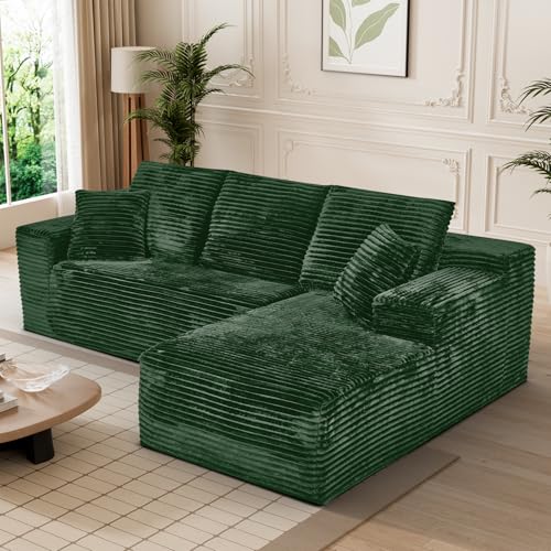 Image of 108 inch Boneless Couch for Living Room, L Shaped Modular Sectional Sofa